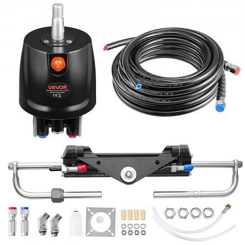VEVOR Hydraulisches Lenkset für Außenborder, 150 PS, mit 6,9 MPa Steuerpumpe, Zylinder & 7,3 m Schläuchen, Einzelmotor, YYZXXTTJ150H3TSCX001V0