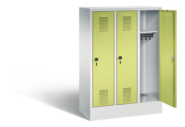 C+P Kindergarten-Spind Evolo, H1300xB900xT300mm, Farbe: Lichtgrau / Viridingrün, 480203-30 S10071