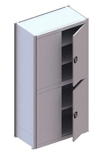 Meta CLIP 100 GR Modul 2000x1000x500 mm, RAL 7035, Bodenanzahl: 6, inkl. Vollwandseitenrahmen, Rückwand und 1/2 Tür (1000mm), 20067910