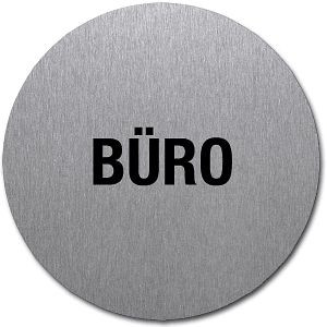 Moedel Piktogramm Büro, Edelstahl, selbstklebend, Ø 50 mm, 52520