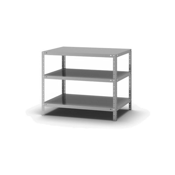 hofe Grundregal, zerlegt, 3 Böden 800 x 600 x 1000 mm, verzinkt, Fachlast 125kg pro Boden, WZG08610L