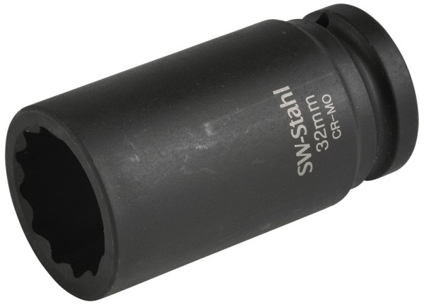 SW-Stahl IMPACT-Steckschlüsseleinsatz, 3/4", Zwölfkant, 32 mm, tief, 10186L-32