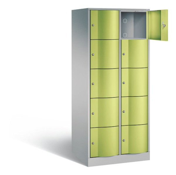 C+P XL-Schließfachschrank Resisto, H1950xB772xT640mm, Farbe: Weißaluminium / Viridingrün, 8570-273 S10049