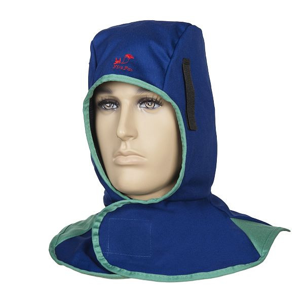 ELMAG Schweißerhaube blau WELDAS 23-6680, KopfØ 64cm, HalsØ 42-53 cm, aus flammhemmender Baumwolle, 59170