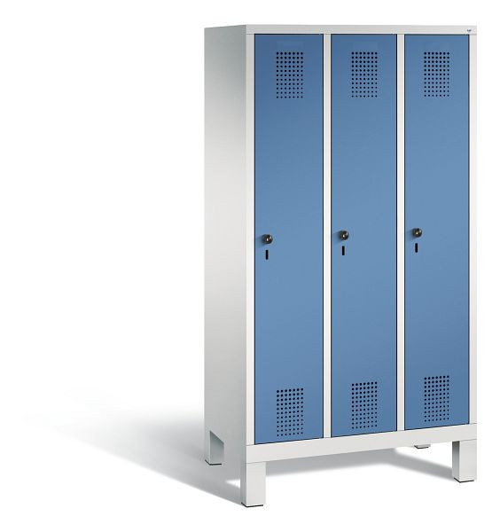 C+P Spind Evolo, 3 Abteile, H1650xB900xT500 mm, Grau/Fernblau, 480106-30 S10035