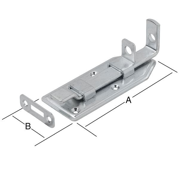 Vormann Türschlossriegel 120 x 56 mm, gekröpft, verzinkt, VE: 5 Stück, 000106120Z