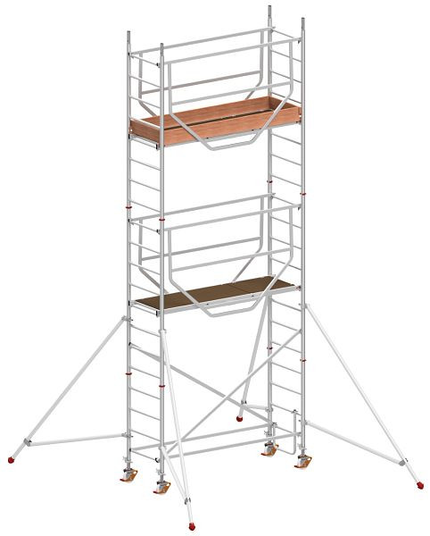 HYMER Fahrgerüst ADVANCED SAFE-T nach DIN EN 1004, Modul 1 + 2 + KIT, Rahmenteilbreite 0,72 m, Bühnenlänge 2,08 m, Reichhöhe 6,25 m, 707506