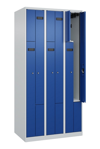 C+P Z-Spind Evolo PLUS, 6 Fächer, 1850x900x500mm, 7035/5010, Zylinderschloss, 049003-306 S10033