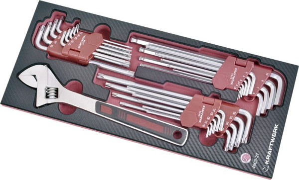 Kraftwerk 29-teiliger Rollgabel-/Stiftschlüssel-Satz in COMPLETO EVA3 Werkzeug-Einlage, 4903-27
