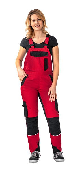 Planam Norit Damen Latzhose, rot/schwarz, Größe 34, 6537034