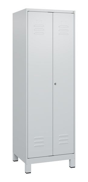 C+P Umkleidespind Classic PLUS, Doppel-Spind, Füße, 2 Abteile, 1800x600x500mm, 7035/7035, Zylinderschloss, 0800127-20P S10024