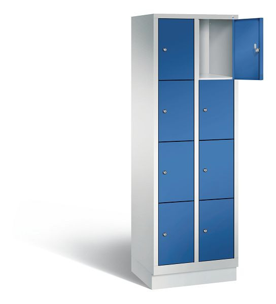 C+P Schließfachschrank Evolo, H1800xB610xT500mm, Farbe: Lichtgrau / Enzianblau, 48020-204 S10000