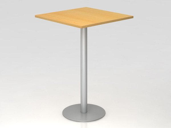 Hammerbacher Stehtisch 80x80cm Buche/Silber, Gestell: Silber, VSTH88/6/S