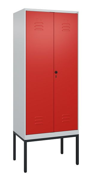 C+P Umkleidespind Classic PLUS SW, Gestell, 2 Abteile, 2120x800x500mm, 7035/3020, Drehriegel, 0800327-22 S10002
