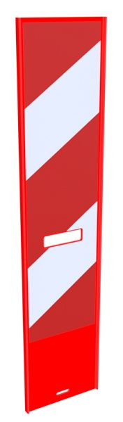 Schake Klemmbake für EURO Schrankenzäune Typ 2/3, beklebt mit Folie Typ RA1/A doppelseitig, linksweisend Folie: 800 x 200 mm, rot / weiß, 36050LL