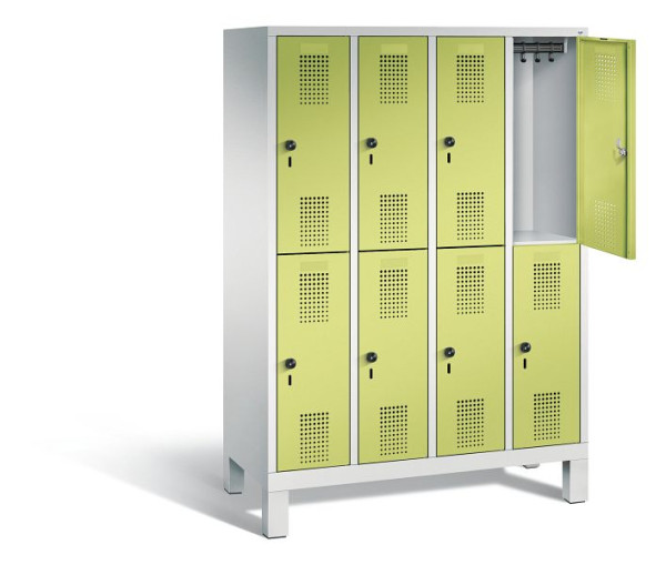 C+P Spind doppelstöckig Evolo, H1650xB1190xT500mm, Farbe: Lichtgrau / Viridingrün, 483106-40 S10038