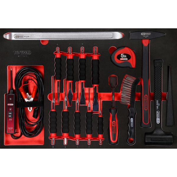 KS Tools PERFORMANCEplus Werkzeugsatz 17-teilig Hammer und Meißel, 811.1017