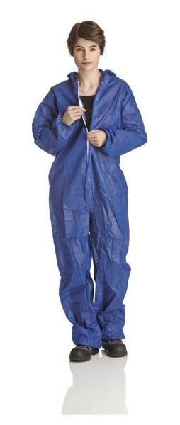 DS SafetyWear PP-Einweg-Overall, Kapuze, Arm-, Bein-, Taillengummi, 40 g/m², blau, Größe 3XL, VE: 50 Stück, PP40B-3XL