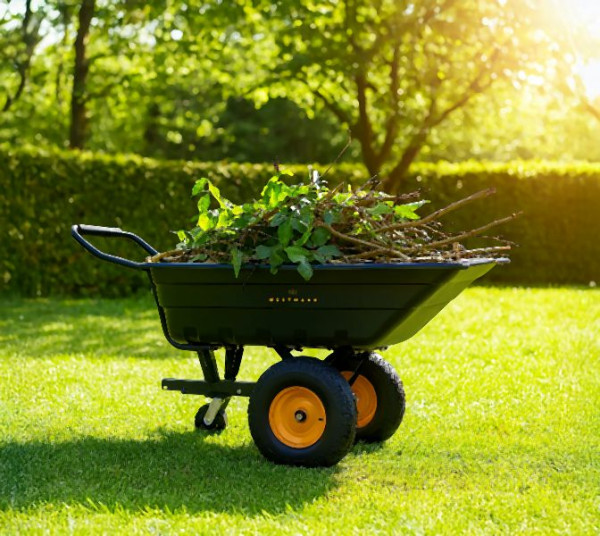 Westmann Schubkarre mit Kippfunktion und Kugelkopfkupplung, Prakta XL Schwarz, 167x96x75cm, WMSK004