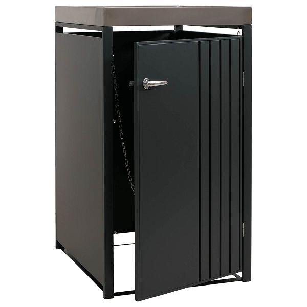 Mendler 1er-Mülltonnenverkleidung HWC-O67, Mülltonnenbox mit Pflanzkasten, Metall 125x68x84cm 35kg, anthrazit, 122362
