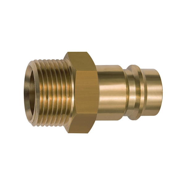 Riegler Nippel für Kupplungen NW 19, Messing blank, G 1 1/4 AG, 141572