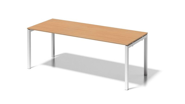 Bisley Cito Schreibtisch, 730 mm höhenfixes U-Gestell, H 19 x B 2000 x T 800 mm, buche/verkehrsweiß, DUF2008BC396