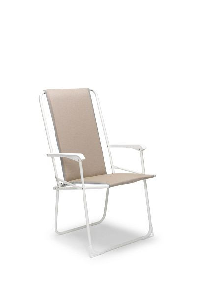 BEST Chiemsee, Klappstuhl hohe Rückenlehne, Weiß / Beige, 34216922