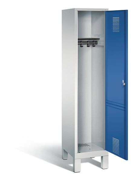 C+P Garderobenschrank Evolo, H1850xB420xT500mm, Farbe: Lichtgrau / Enzianblau, 48010-12 S10031