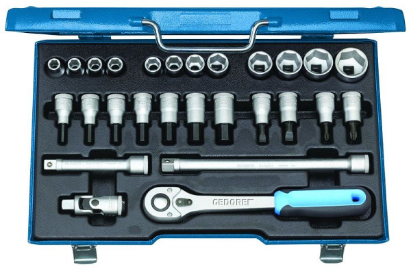 GEDORE Steckschlüssel-Satz 1/2", 27-teilig, 6-kant UD-Profil, 6139750