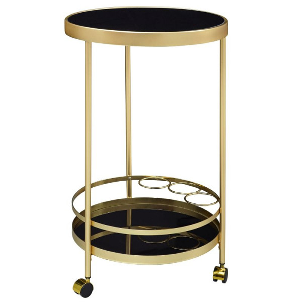 Wohnling Design Servierwagen Gold Rund Ø 45 cm 2 Ebenen, WL6.000