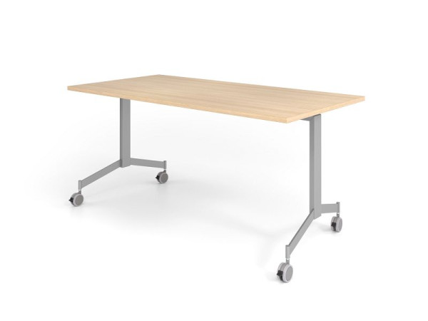 Hammerbacher Klapptisch fahrbar 160x80cm, Eiche, Tischplatte um 90° kippbar, VKF16/E/S