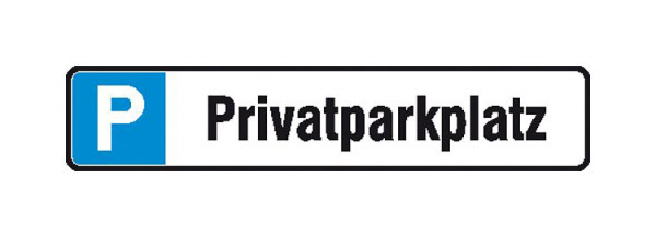 SafetyMarking Parkplatzschild, Symbol: P, Text: Privatparkplatz, BxH 52x11 cm, Aluminium, 11.5564