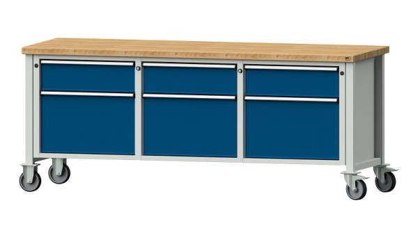 ANKE Werkbänke Kastenwerkbank, Modell 223 V, 2000 x 700 x 840 mm, RAL 7035/5010, BMP 40 mm, 306.156