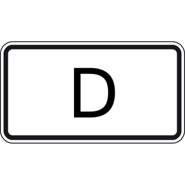 Stein HGS Tunnelkategorie 'D' gemäß ADR-Übereinkommen, Nr. 1014-52, 412x750mm /RA2/Flachform 3mm, 1014-52-323