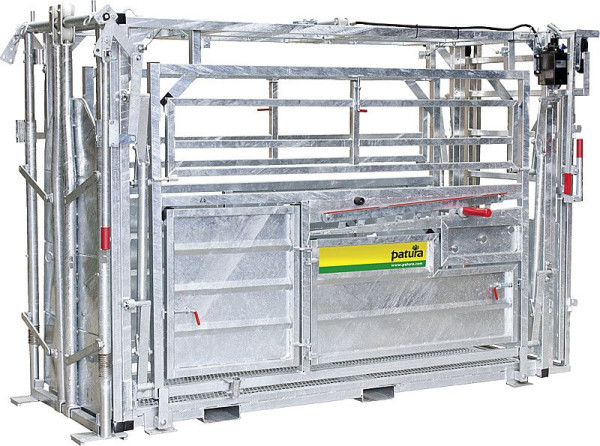 Patura Behandlungsstand A8000 Kaiserschnitt mit Seitenverengung, Heckschiebetüre stufenlose Halsfangvorrichtung, 302810