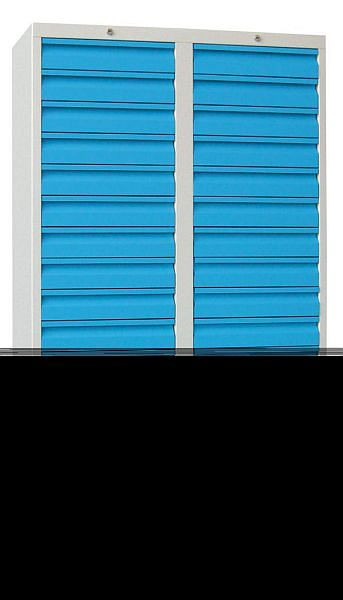 Pavoy Schubladenschrank Gleitführung, 1800/1000/500, Zylinderschloss, 2 Reihen, 26x100, 4x200, 43447-100-002-910905