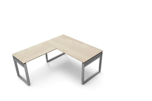 Kerkmann Schreibtisch B 1600 x T 800 x H 680-820 mm mit Anbautisch, Form 5, Farbe: Ahorn, 11404950