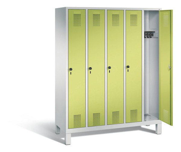 C+P Spind Evolo, 5 Abteile, H1850xB1480xT500 mm, Lichtgrau/Viridingrün, 48010-50 S10017