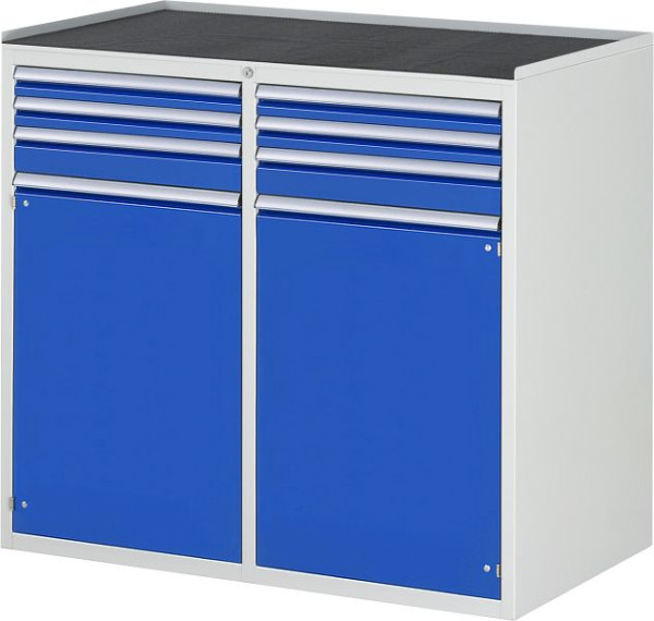 RAU Schubladenschrank 7000, 1145x650x1035mm, li: 2x60, 90mm, Flügeltür, re: Schublade 2x60, 90mm, Flügeltür, Metallauflage, 03-LL7.13.13A-MT.11