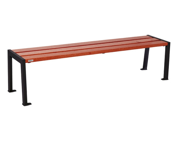 Procity Sitzbank Ohne Rückenlehne Silaos 1800 mm, Holz & Stahl, Mahagoni/RAL 9005, 209632.9005.ACAJ