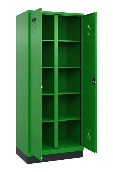 C+P Wäsche-Spind Evolo PLUS, mit Sockel, 2 Abteile, 1950x800x500mm, 6037/6037, Verschluss Zylinderschloss, 049022-22B S10053