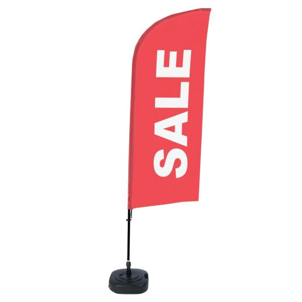 Showdown Displays Beachflag Alu Wind Komplett-Set Sale Rot Englisch, BFAW310-WT21-I102