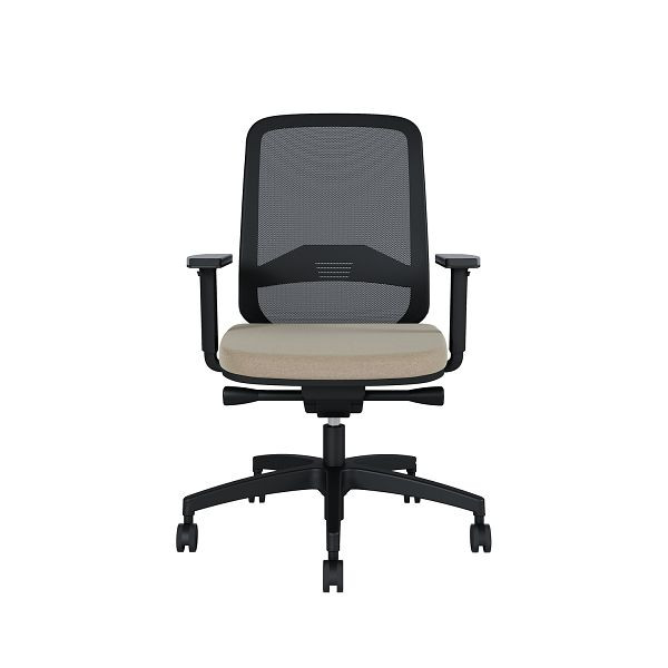 Bisley Bürodrehstuhl Bali, Rückenlehne aus Netzbezug, Mit Armlehnen Kunststofffußkreuz, TN9111 warm grey, BALIKLRT0015TN9111