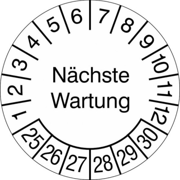 Stein HGS Prüfplaketten ohne Jahresfarbe (6 Jahre), Nächste Wartung, 2025-2030, 31.c2185-25