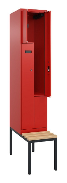 C+P Z-Spind Evolo PLUS, Bank, 2 Fächer, 2120x400x815mm, 3020/3020, Zylinderschloss, Sitzfläche Buche-Hartholz, Sitzbank, 0490537-122 S10052