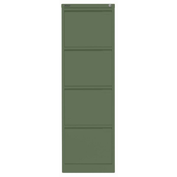 Bisley Hängeregistraturschrank, einbahnig, 4 HR-Schubladen, 623 olivgrün, 3643623