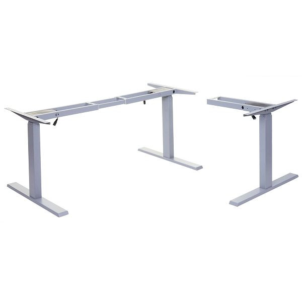 Mendler Gestell HWC-D40, variables Tischgestell für Eck-Schreibtisch, elektrisch höhenverstellbar Memory 45kg, grau, 62772