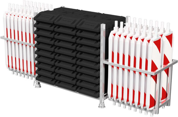 Schake Set, 1x Stapelpalette verzinkt,30x Fußplatten Typ NOX, 32x BASt Wendebake, Folie Typ RA2/B, doppelseitig schraffiert, 36NOX2-SET1