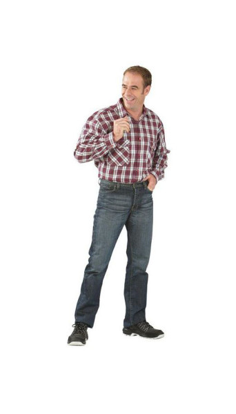 Planam Hemden Flanellhemd 2001 1/1 Arm, rot kariert, Größe 41/42, 0451041