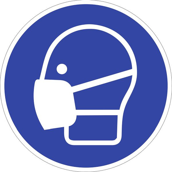 Moedel Maske benutzen ISO 7010, Aluminium, Ø 315 mm, 104091, 4060081059188